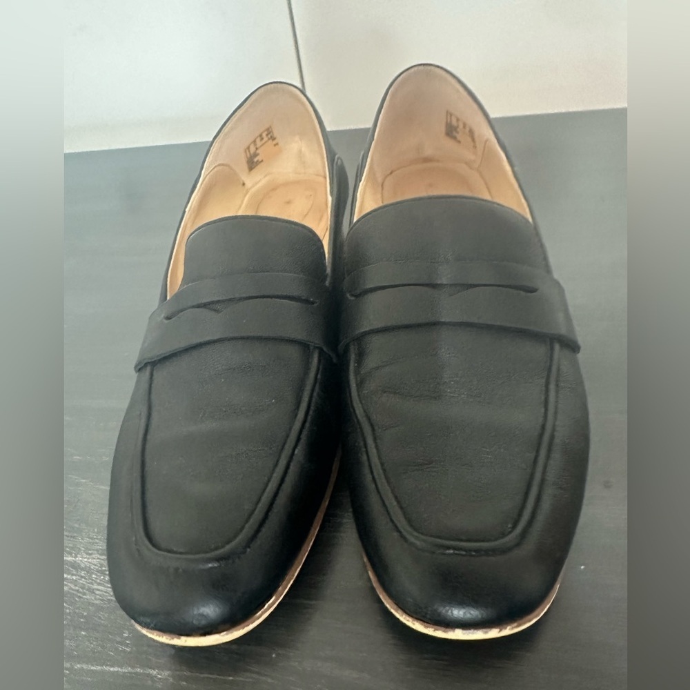 Clarks Black Leather Slip-On Loafers - Picture 4 of 9